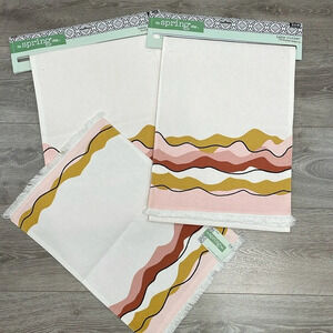 NWT bundle of 2 The Spring Shop Boho Table Runners and 1 Placemat Aloe Vera